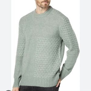 Ted Baker London Brokhol Mixed Stitch Wool Blend Long Sleeve Sweater